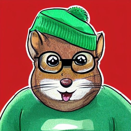 Cartoon Gamer Squirrel Twitch Streamer Wink