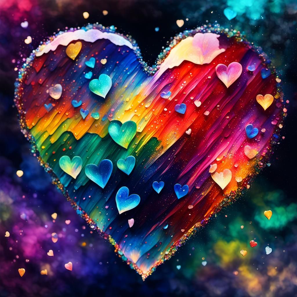 Vibrant Heart in Neo-Impressionist Expressionist Style