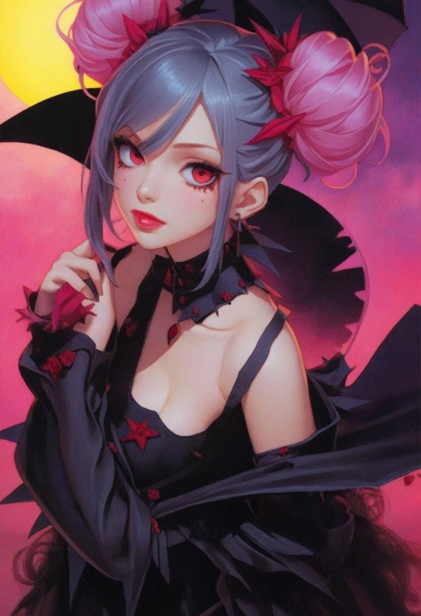 Pink Haired Vampire Emerges from Shadows