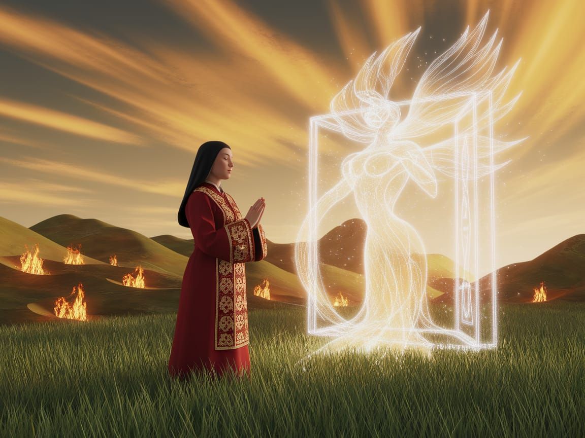 Ancient Orthodox Summoner Invokes Celestial Aeon in Golden L...