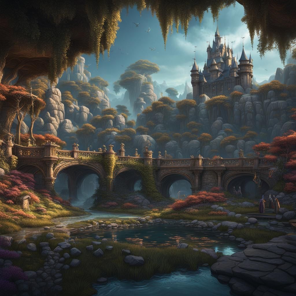 Fantastical Recreation: Detailed Matte Painting