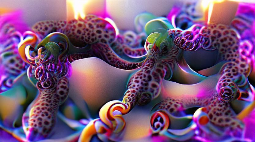 Psychedelic Tentacles in Hyperreal Volumetric Lighting