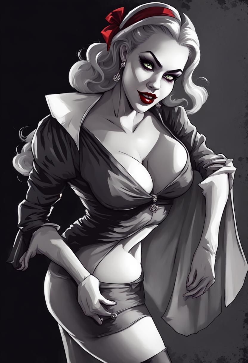 Vampire Pinup with Hourglass Figure