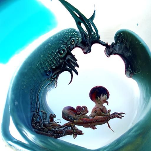 Studio Ghibli Dragon Love Babies in Anime Style