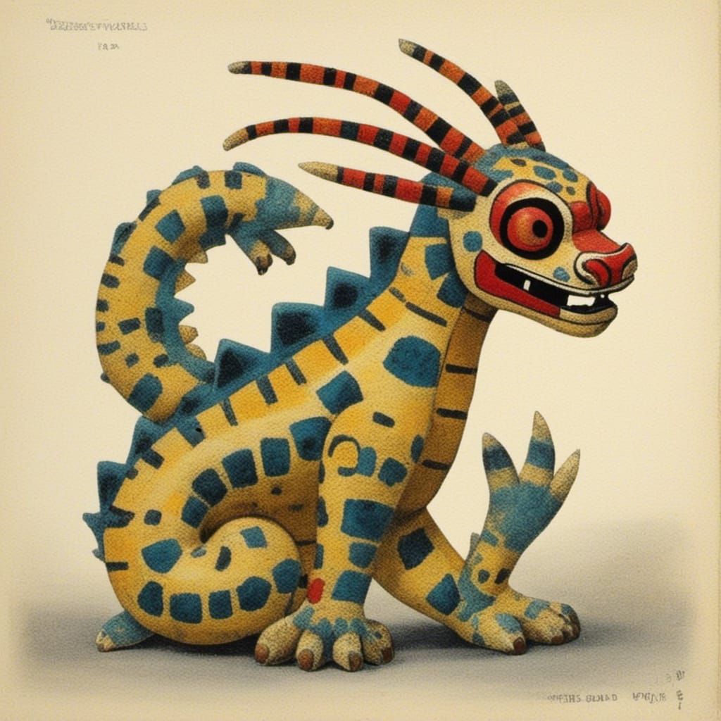 Chinese Dragon in Art Brut Style