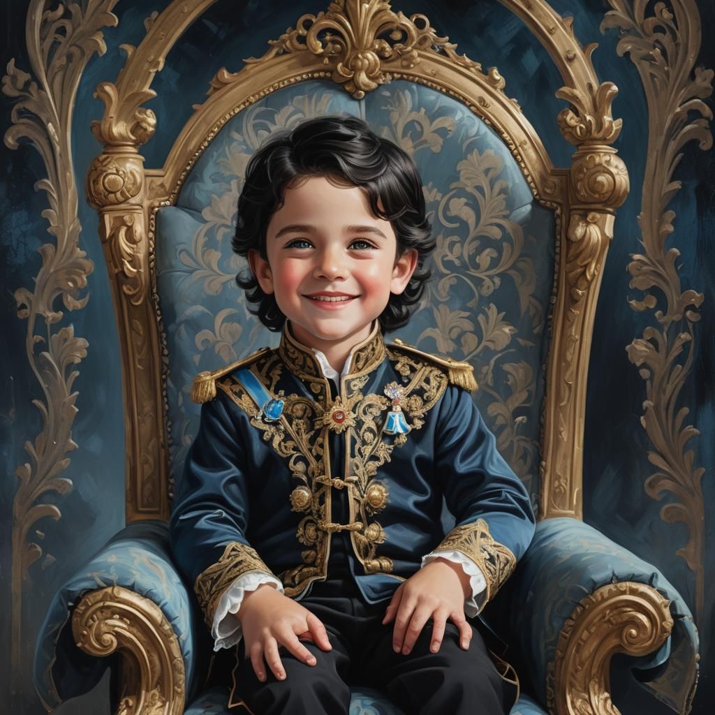 Royal Portrait of a Little Prince in Detailed Matte Style