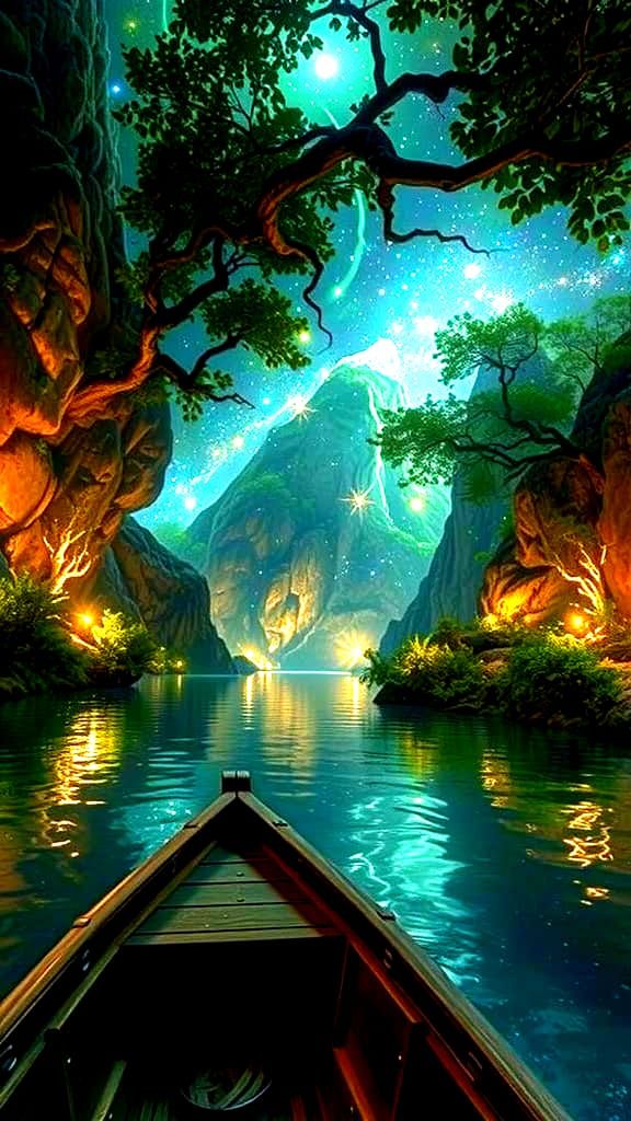 Neon Starry Sky: A Vibrant Nightscape