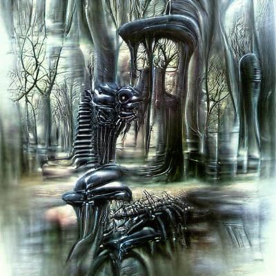 Eerie Horror Forest Scene