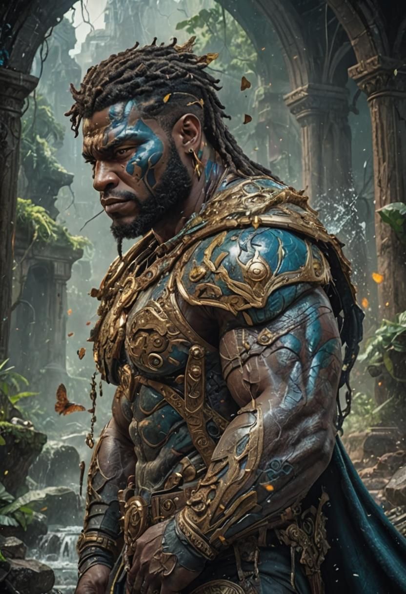 A dramatic picture of Tyrone Cash by artist Jim Lee