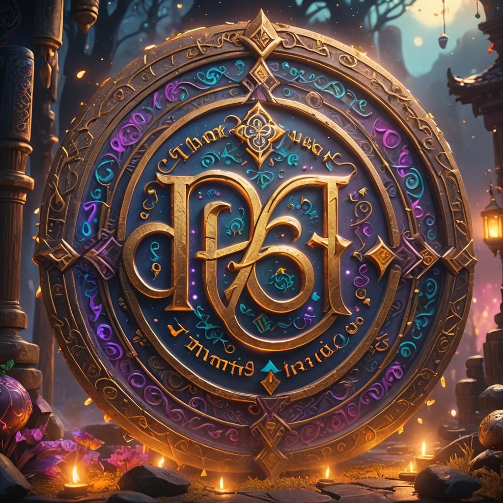 Vibrant Sign Saying Thank You in Fantasy Art