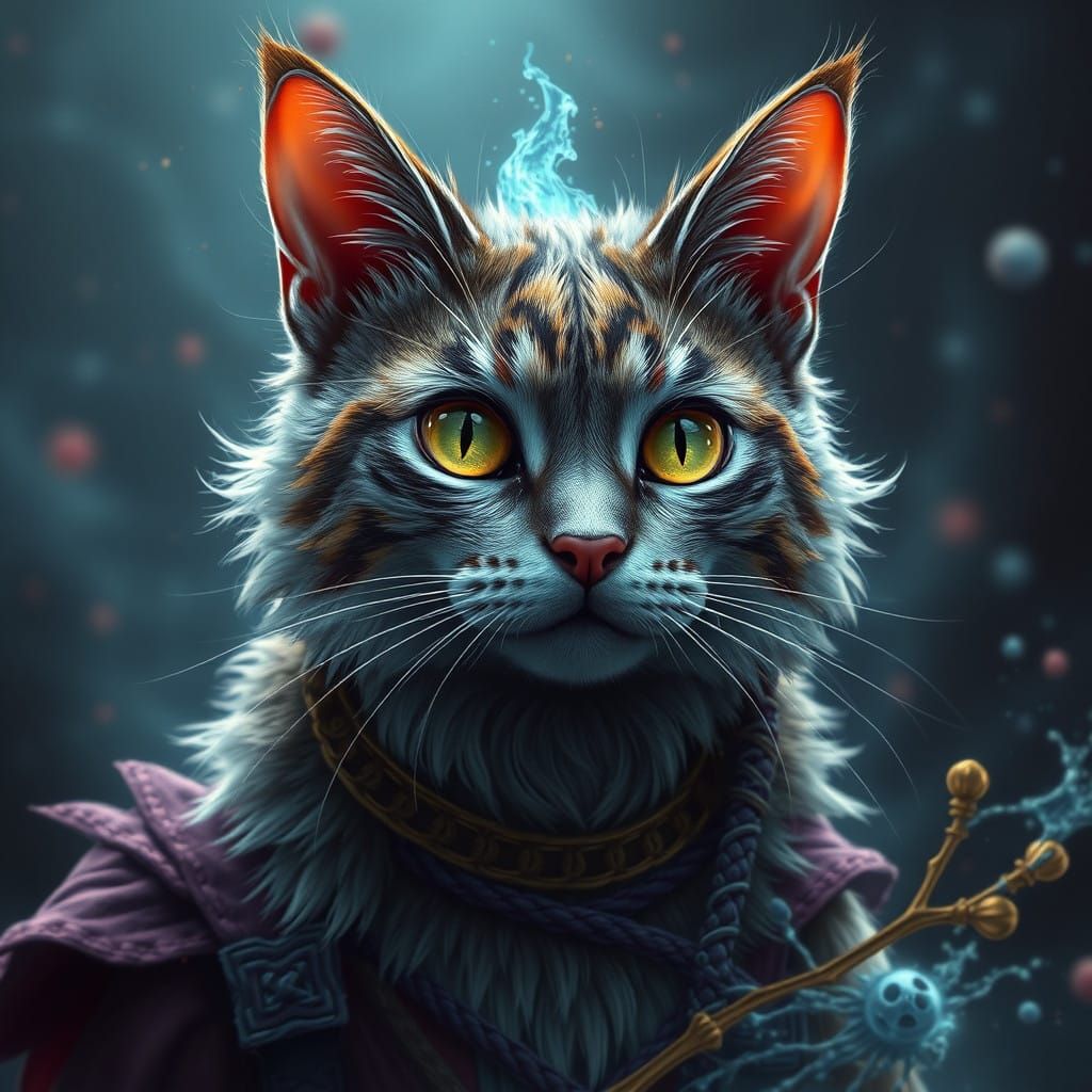 Fantastical Feline in Vibrant Costumed Splendor