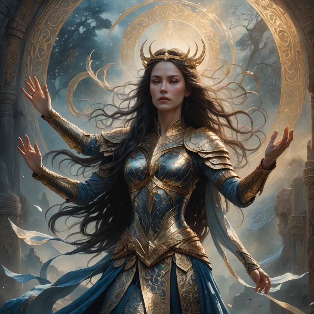 Woman God Warrior with Mystical Gesture