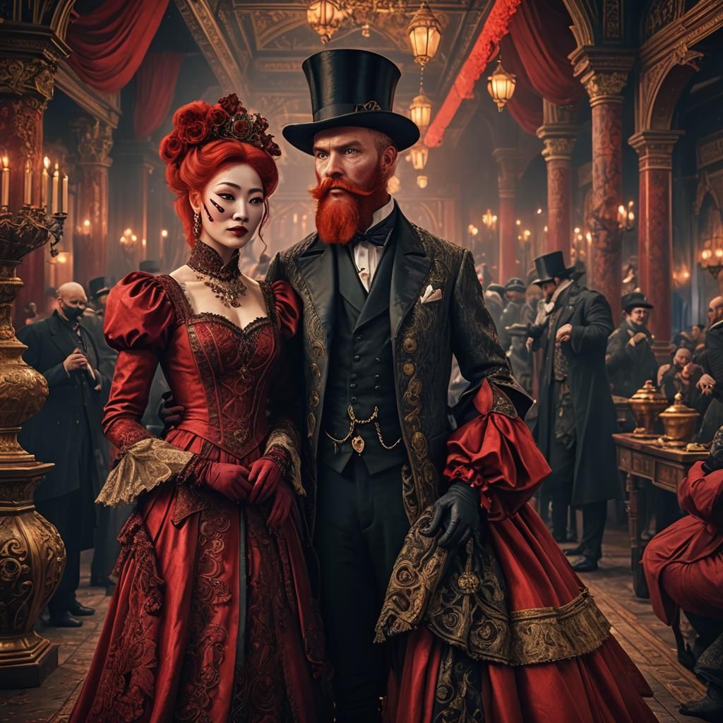 Victorian Aristocrat and Girlfriend at Red Death Ball