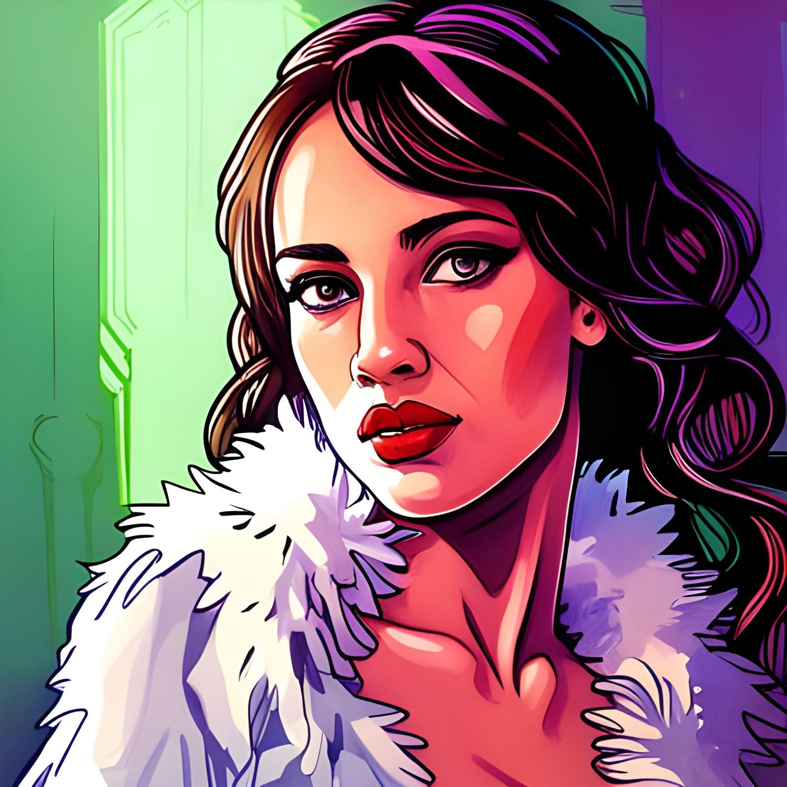 Anitta Portrait in Art Nouveau Style