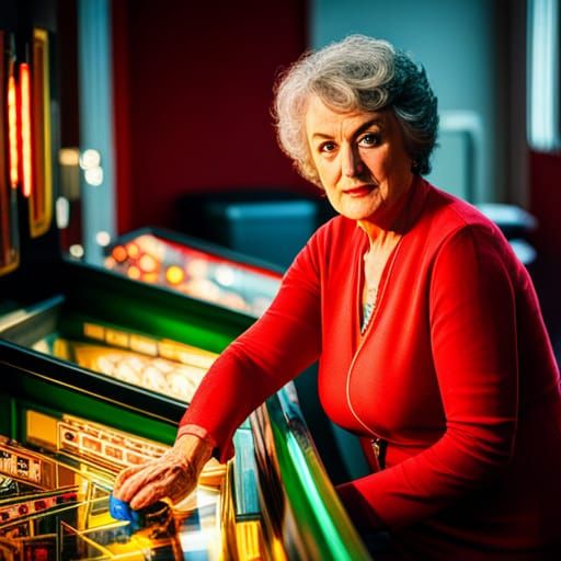 Hyperrealistic Bea Arthur Pinball Portrait