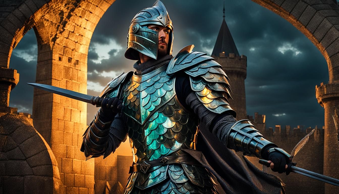 Knight in dragon scale armor