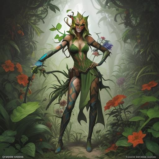 Ahsoka as Poison Ivy: Comic Book Art