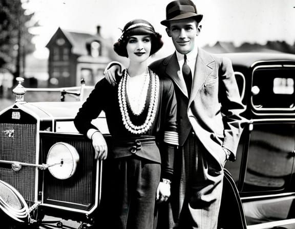 Young Couple's First Date in 1928 Midwest