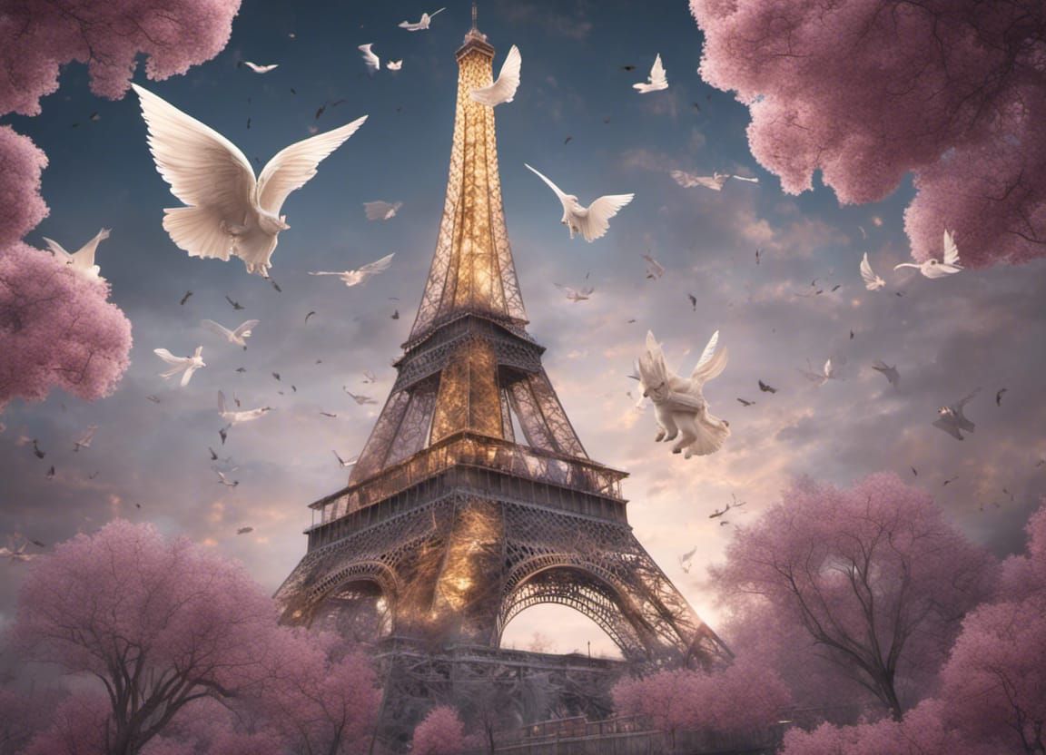 Wings over the Eiffel tower