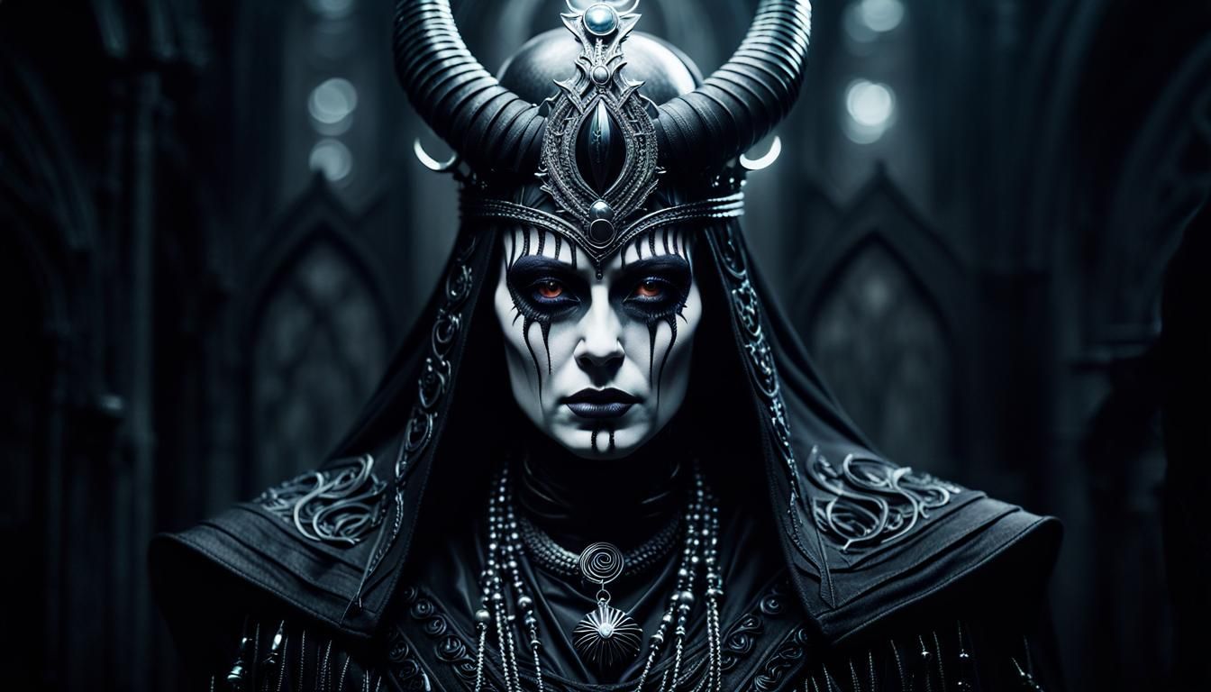 Dark Fantasy Norse God Portrait in Giger Style
