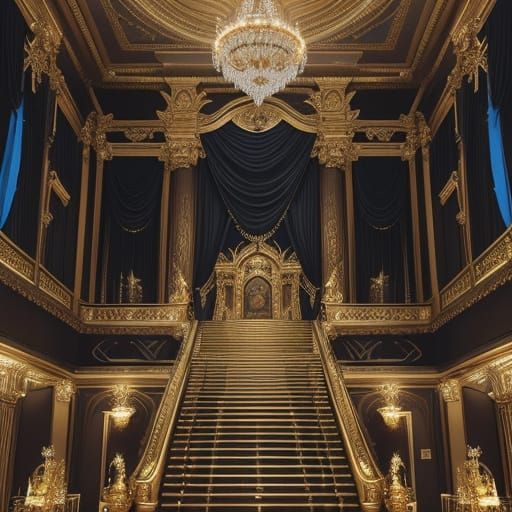 Epic Throne Room in Luxurious Ballroom