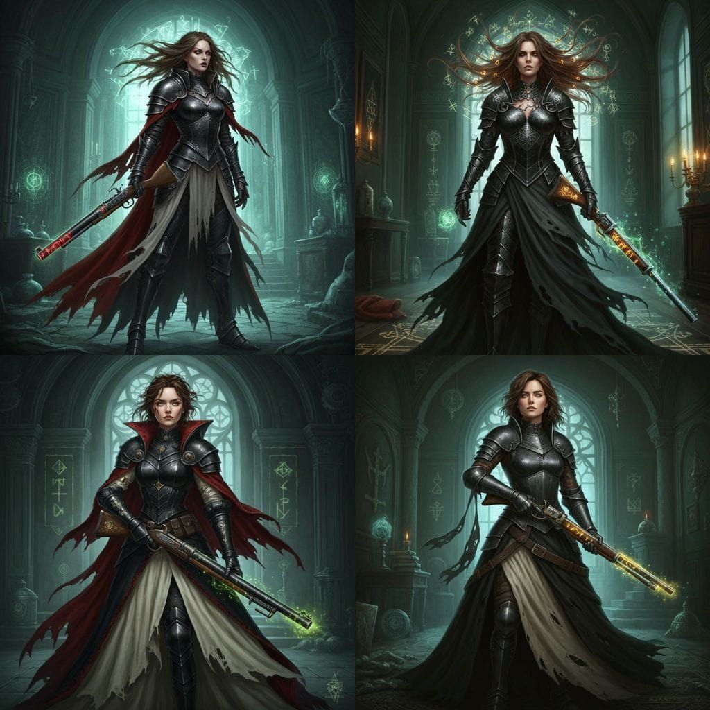 Dark Fantasy Witch Aristocrat with Magical Musket