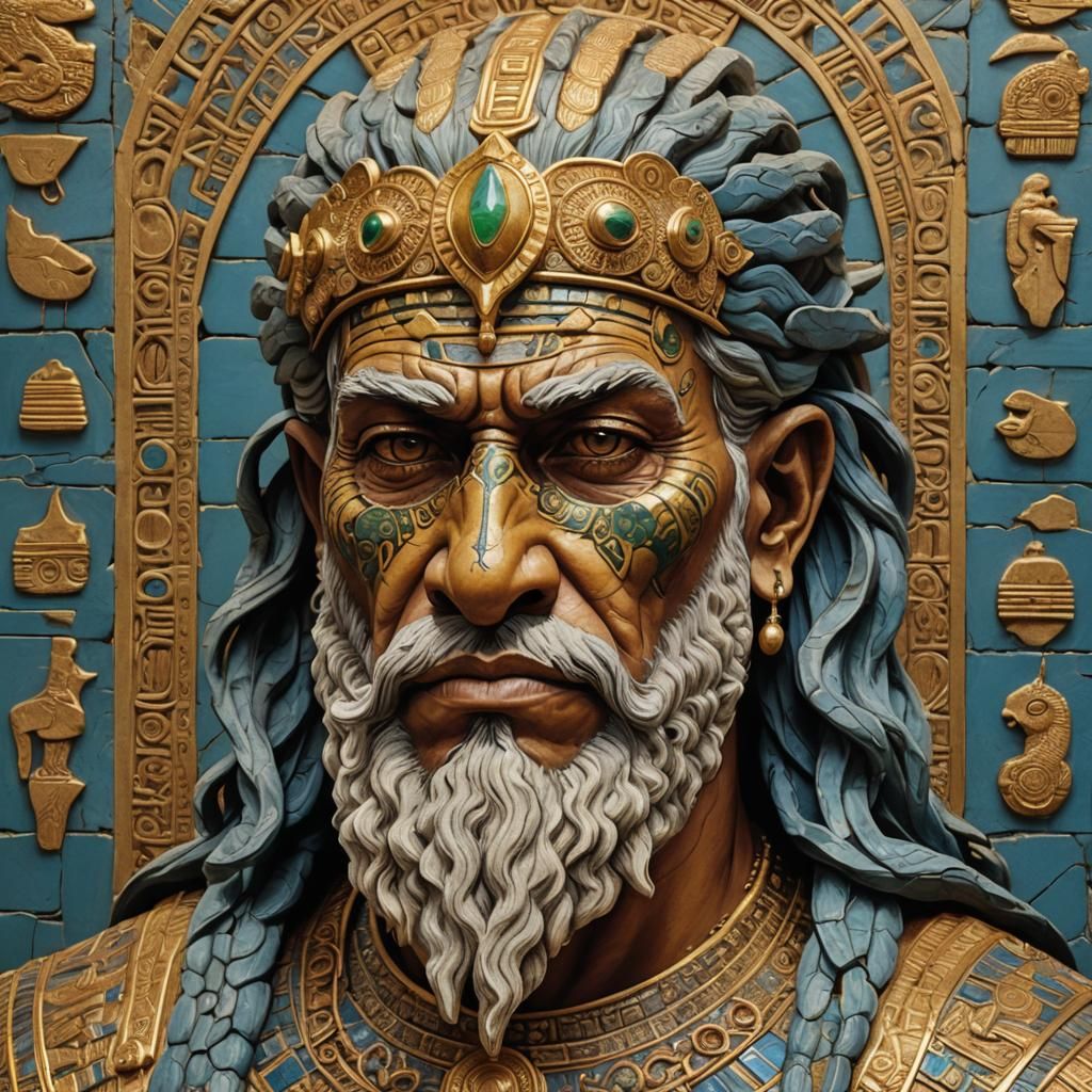 Ancient Mesopotamian God Ningublaga Nannamar in Royal Attire