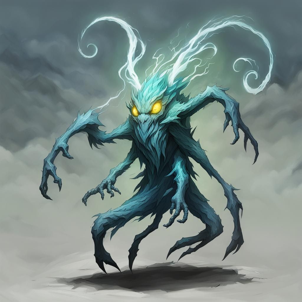 MountainKing Wisp Creature in Ethereal Landscape