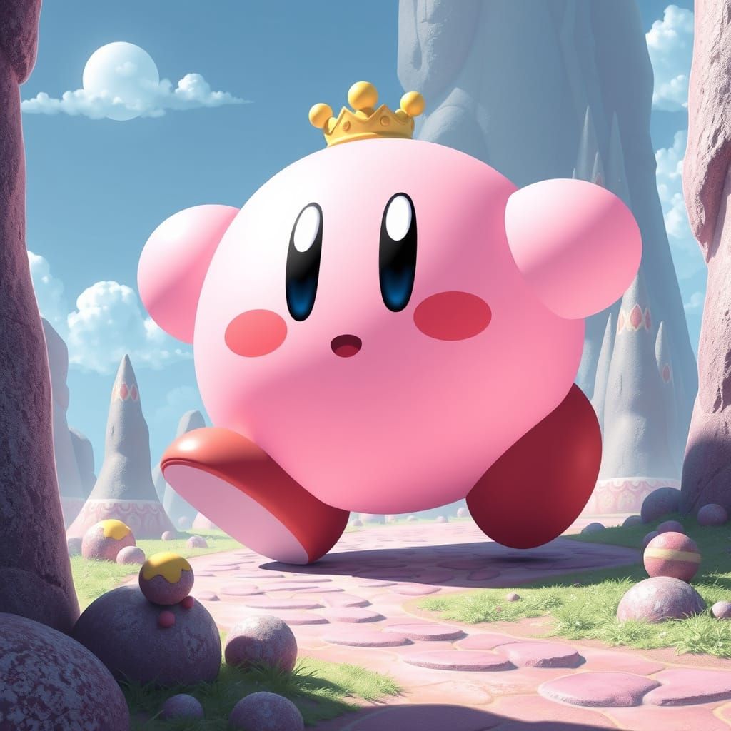 Giant Kirby Descends Upon Dream Land