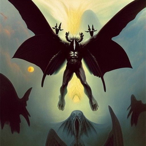 Mothman Portrait in Dark Fantasy Style