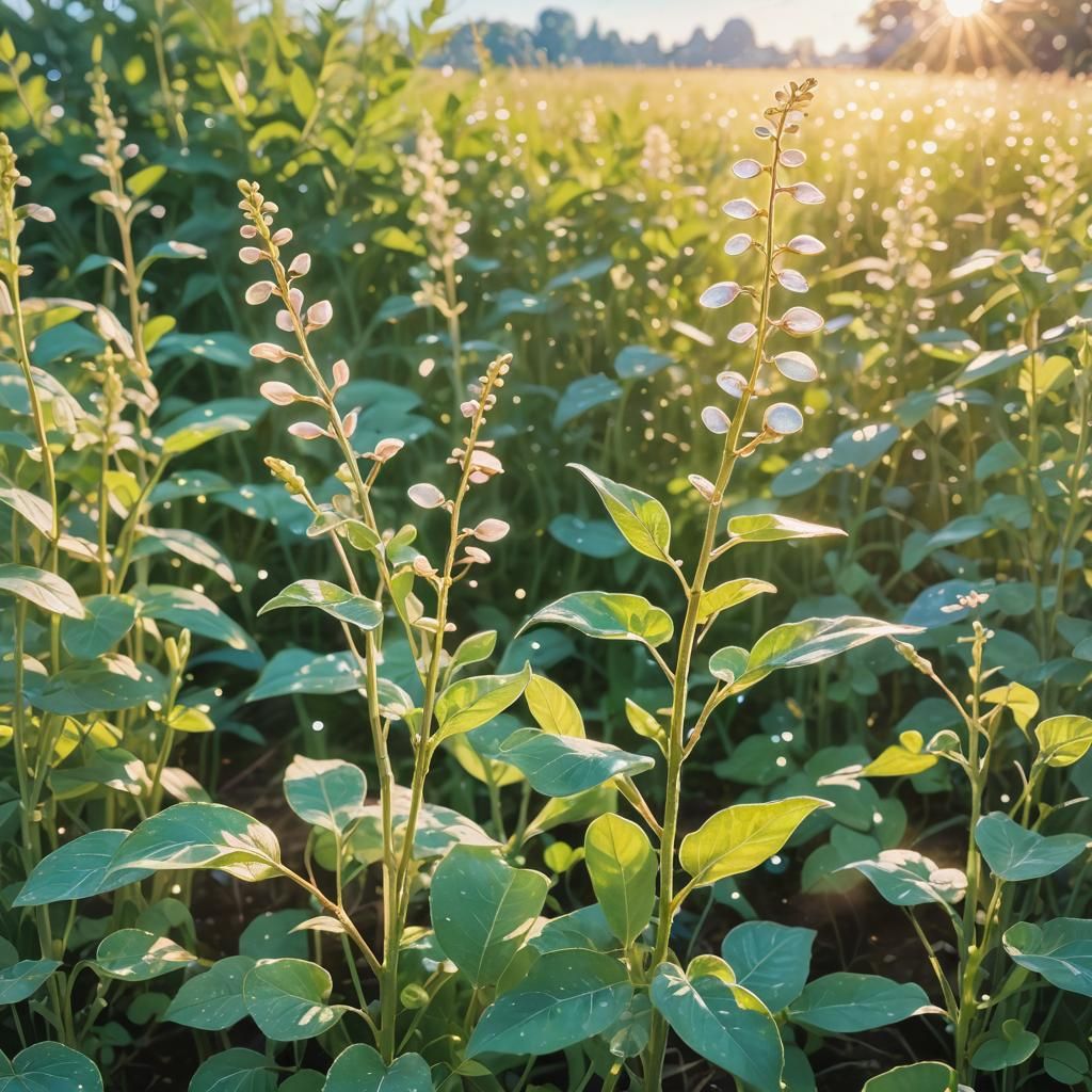Blossoming bean plant