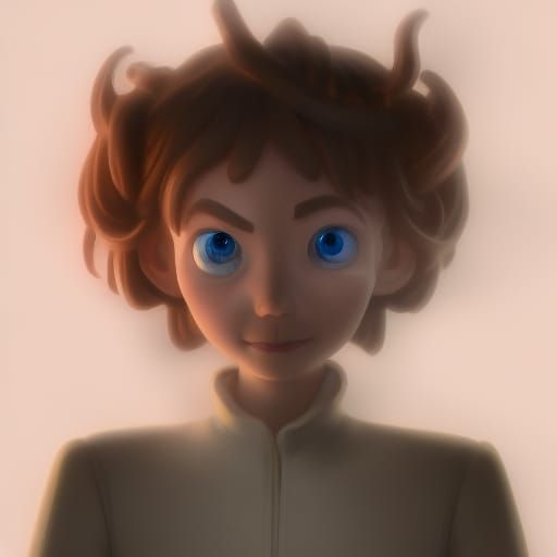 Detailed Portrait in Volumetric Lighting, Digital Art