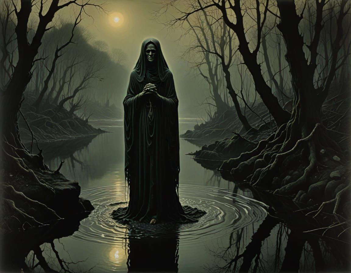 River Spirit in Mysterious Twilight