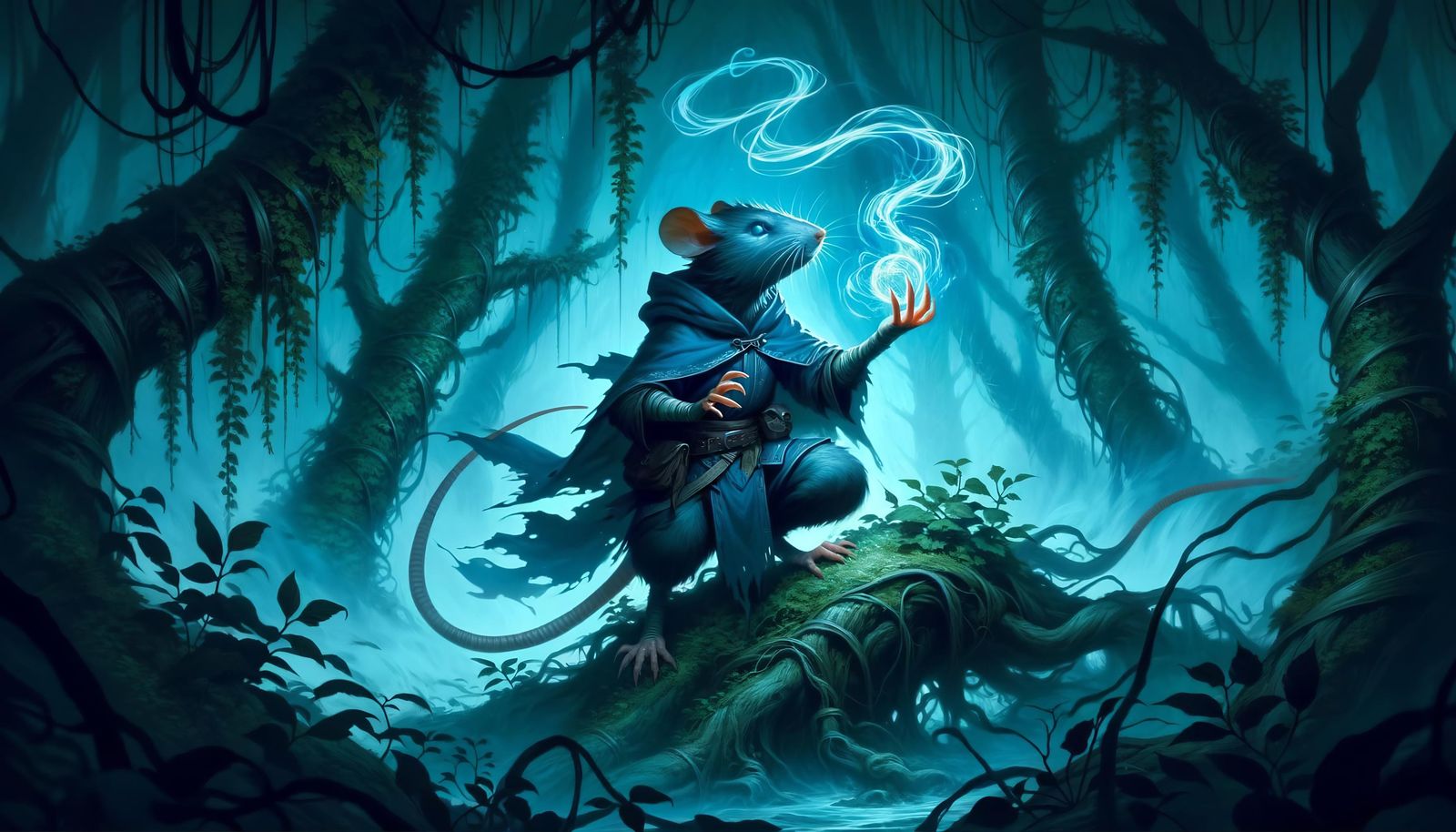 Rat Rogue Casting Spell in Blue Aura