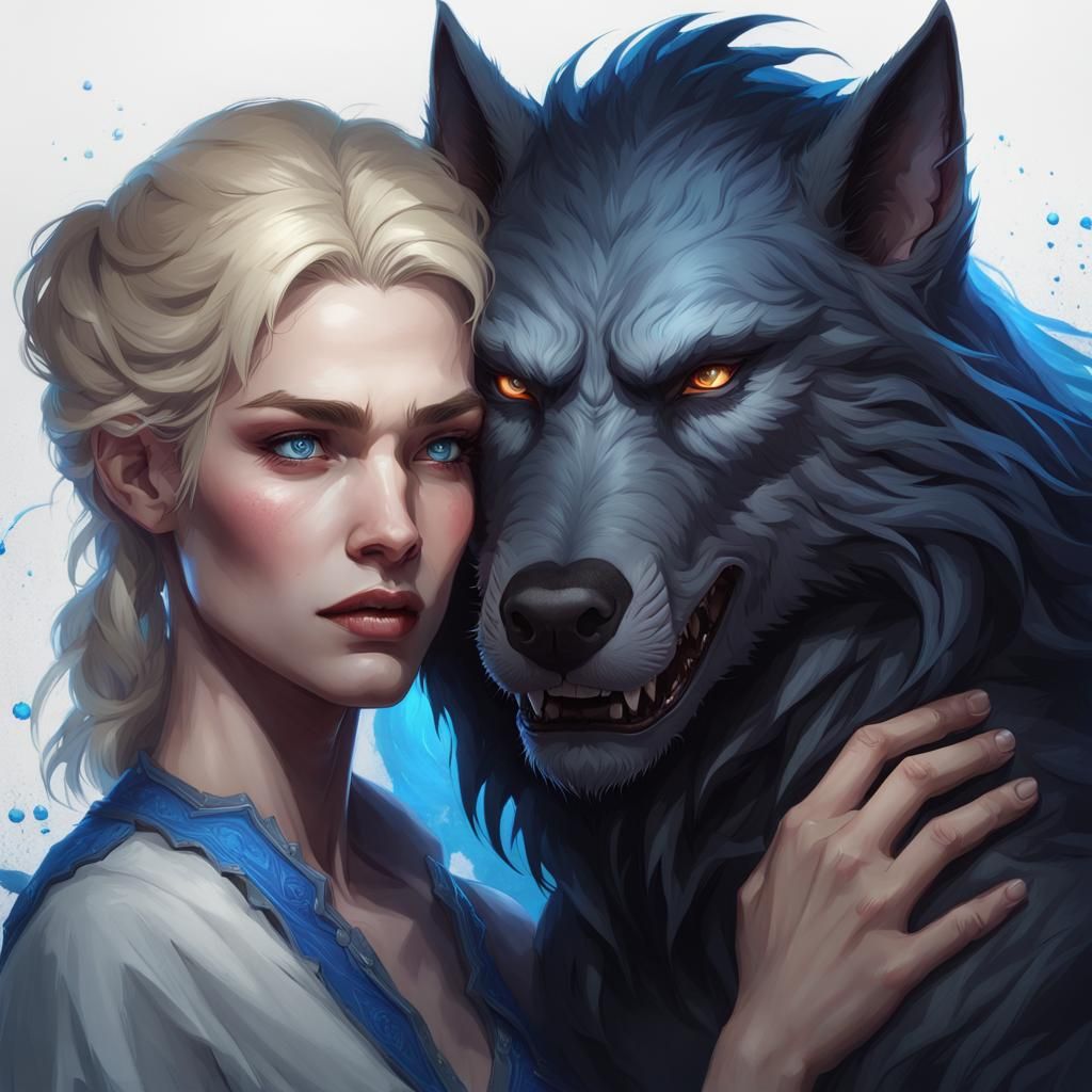 Vampire and Werewolf Embrace: Detailed Concept Art