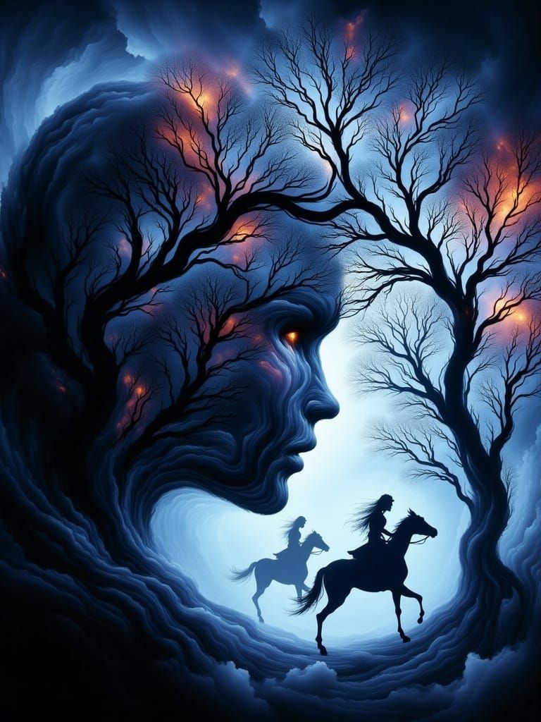 Gaia Protecting Warriors in Ethereal Forest