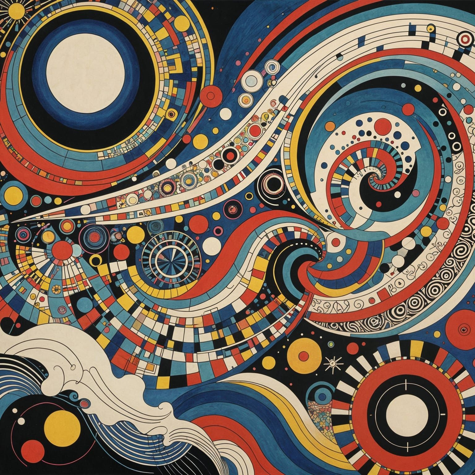 Time Machine in Kandinsky, Ukiyo-e Style