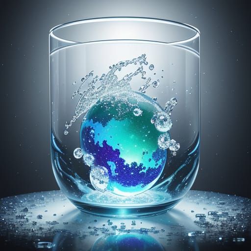 Glass Bubbles with Chrome and Diamonds: Cosmic Illustration