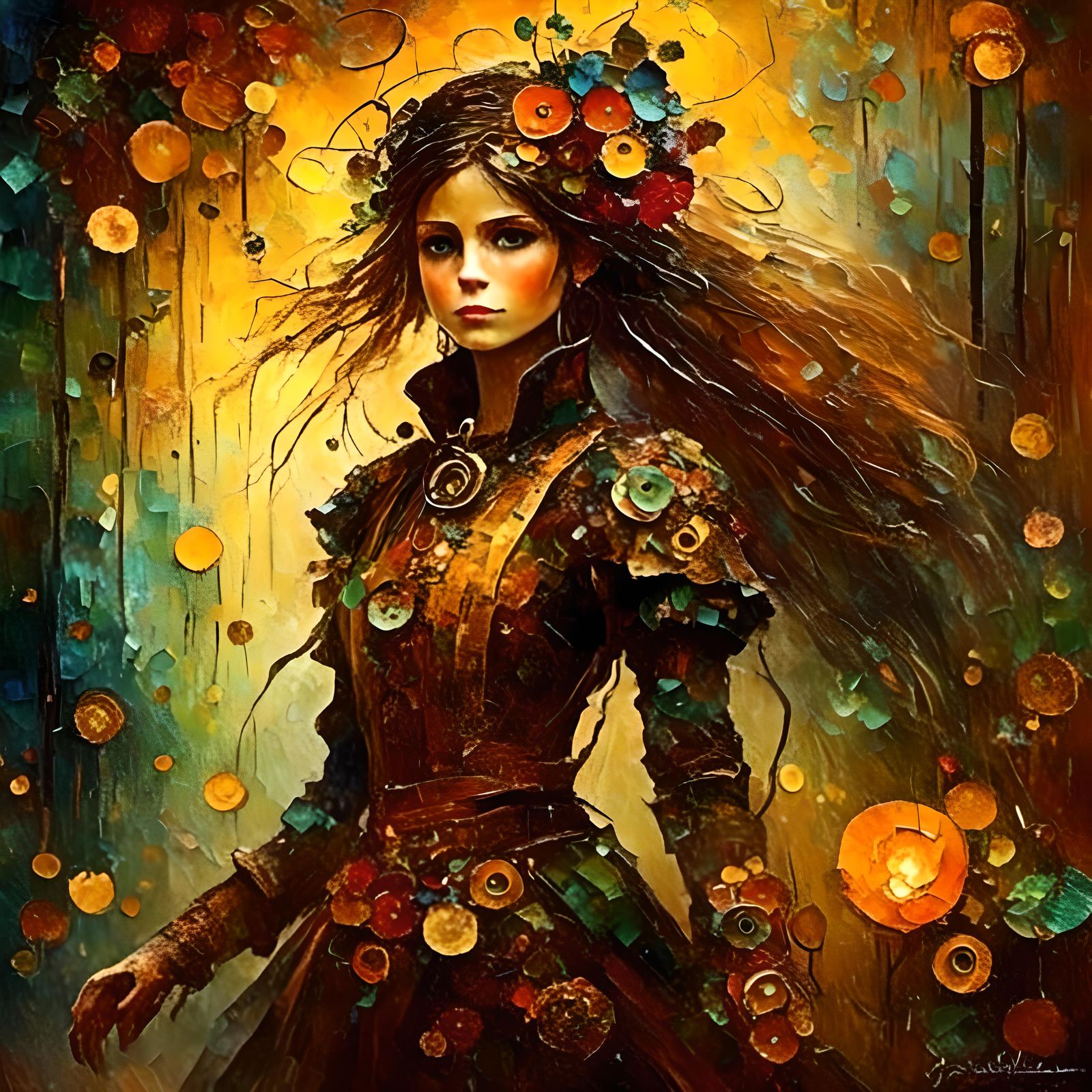 Mythical Creature with Glowing Eyes in Sandstorm