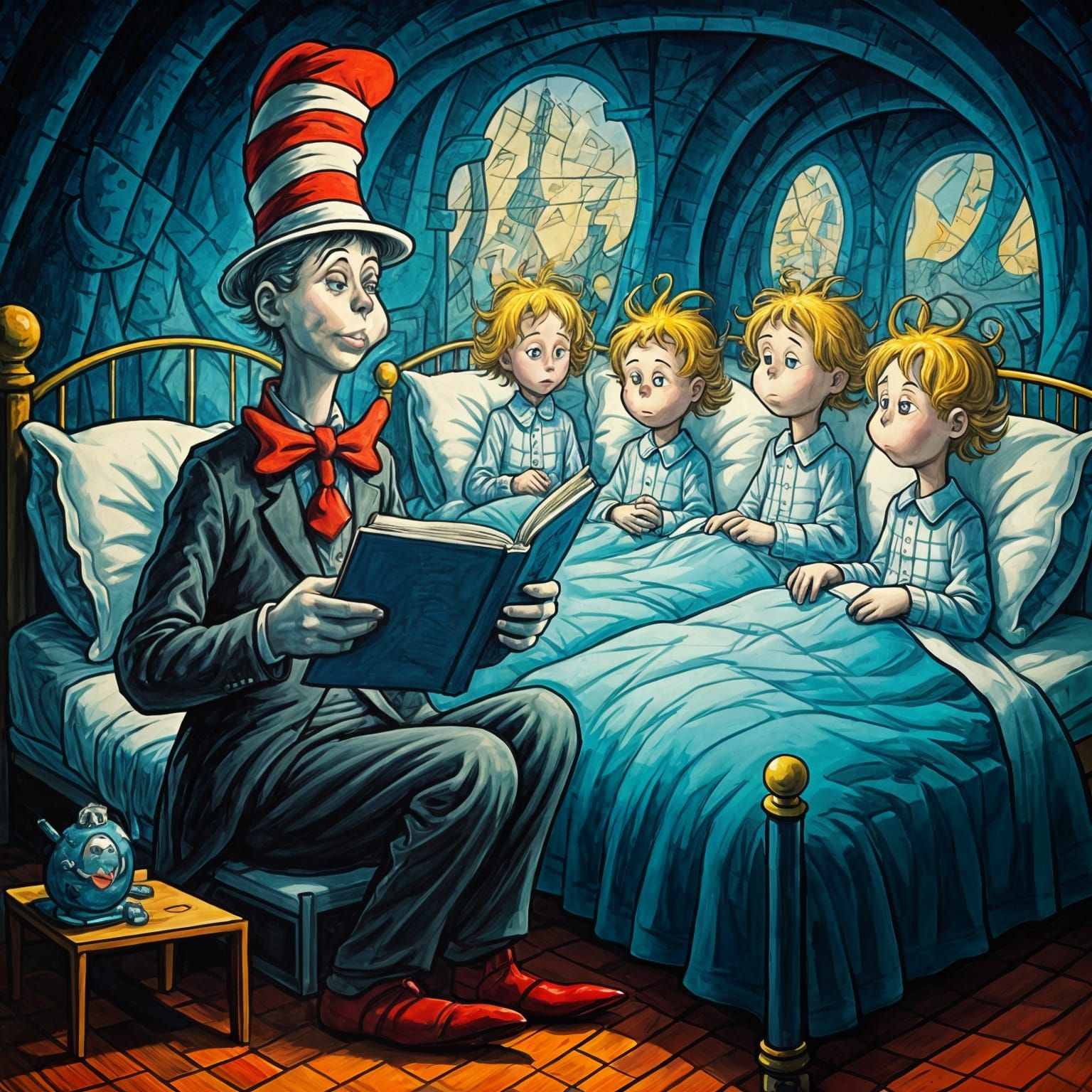 Cubist Dr. Seuss Reading Bedtime Story