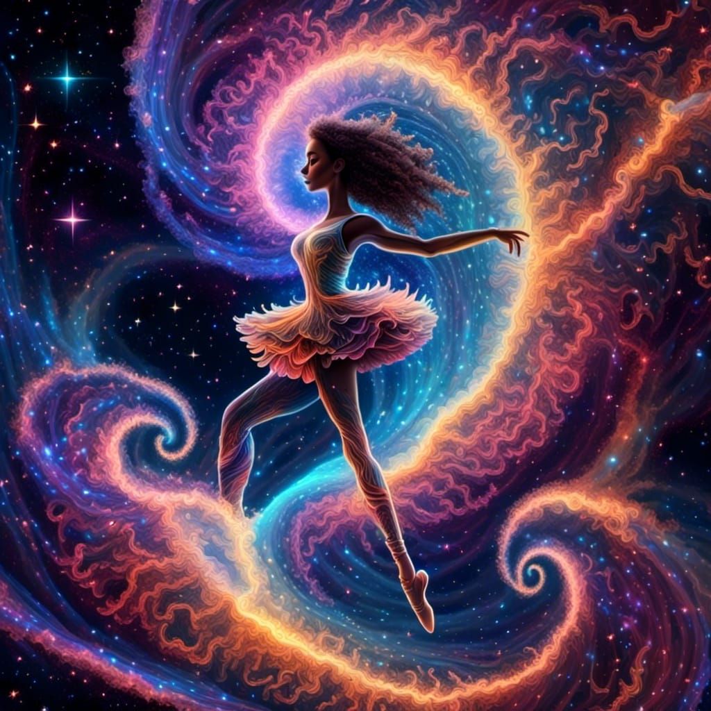 Neon Dancer in Futuristic Dance Academy Poster