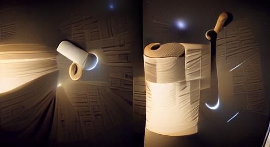 Toilet Paper Roll Soars Through Galaxy: Filmic Lighting
