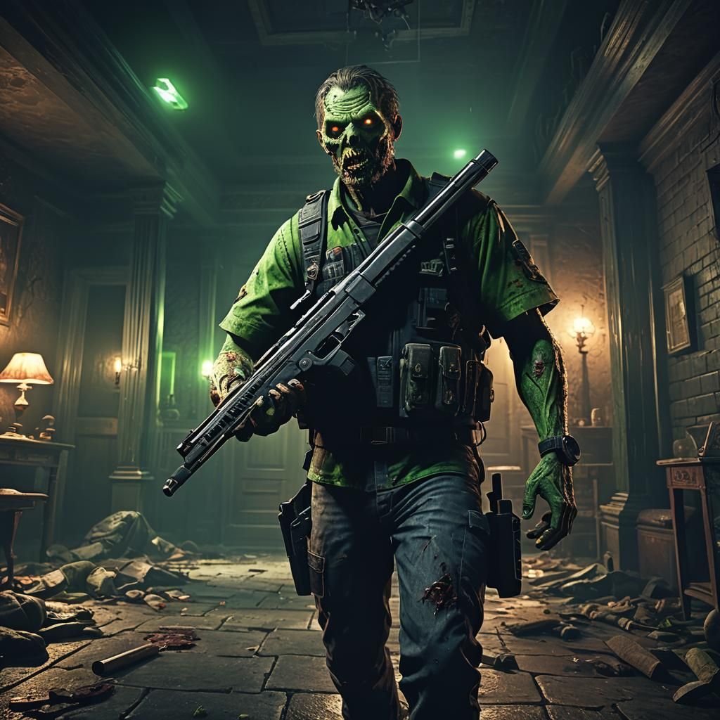 Dangerous Dave in Zombie Mansion: Cinematic 3D Game Art