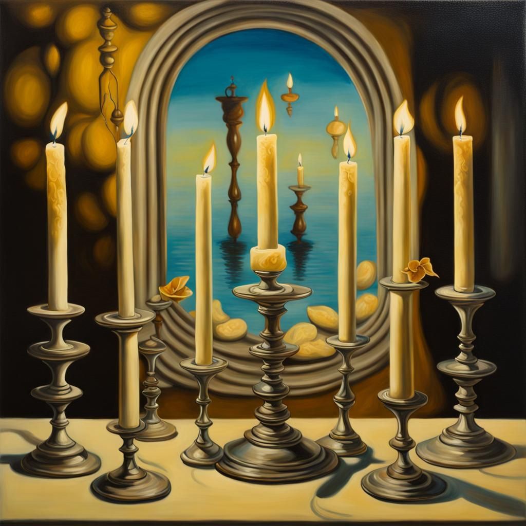 Surreal Enchanted Candles in Dali-esque Style