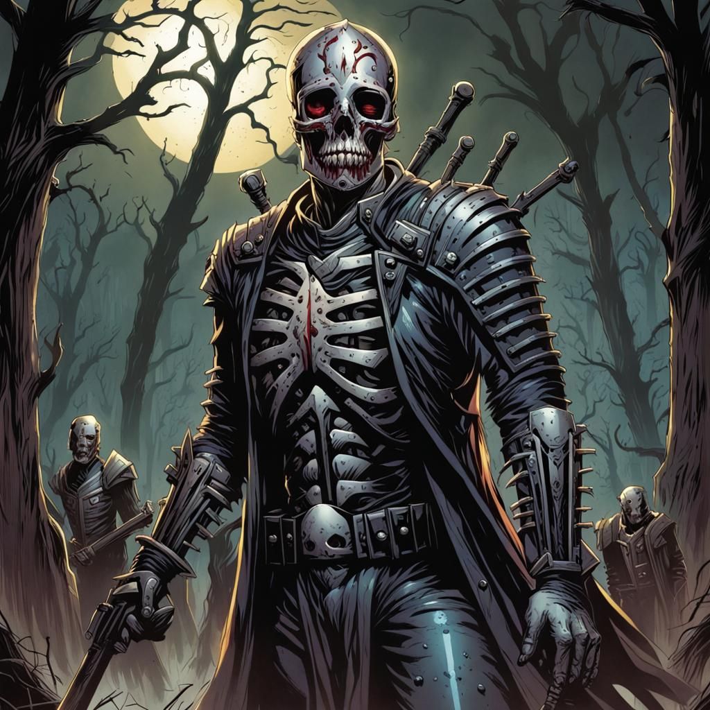 Undead Knight in Comic Book Art Style