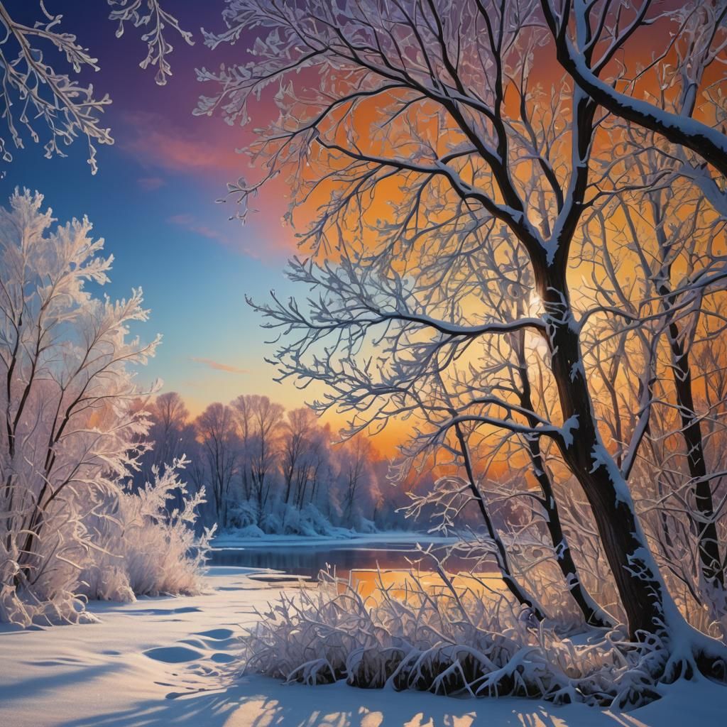 Enchanting Winter Landscape with Frosty Details
