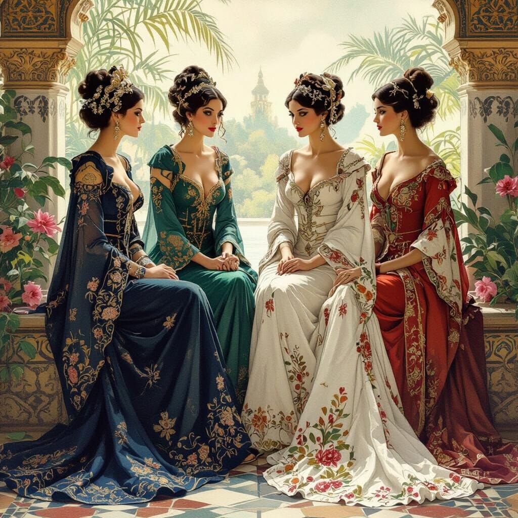 Odalisques in Arabian Nights Fantasy