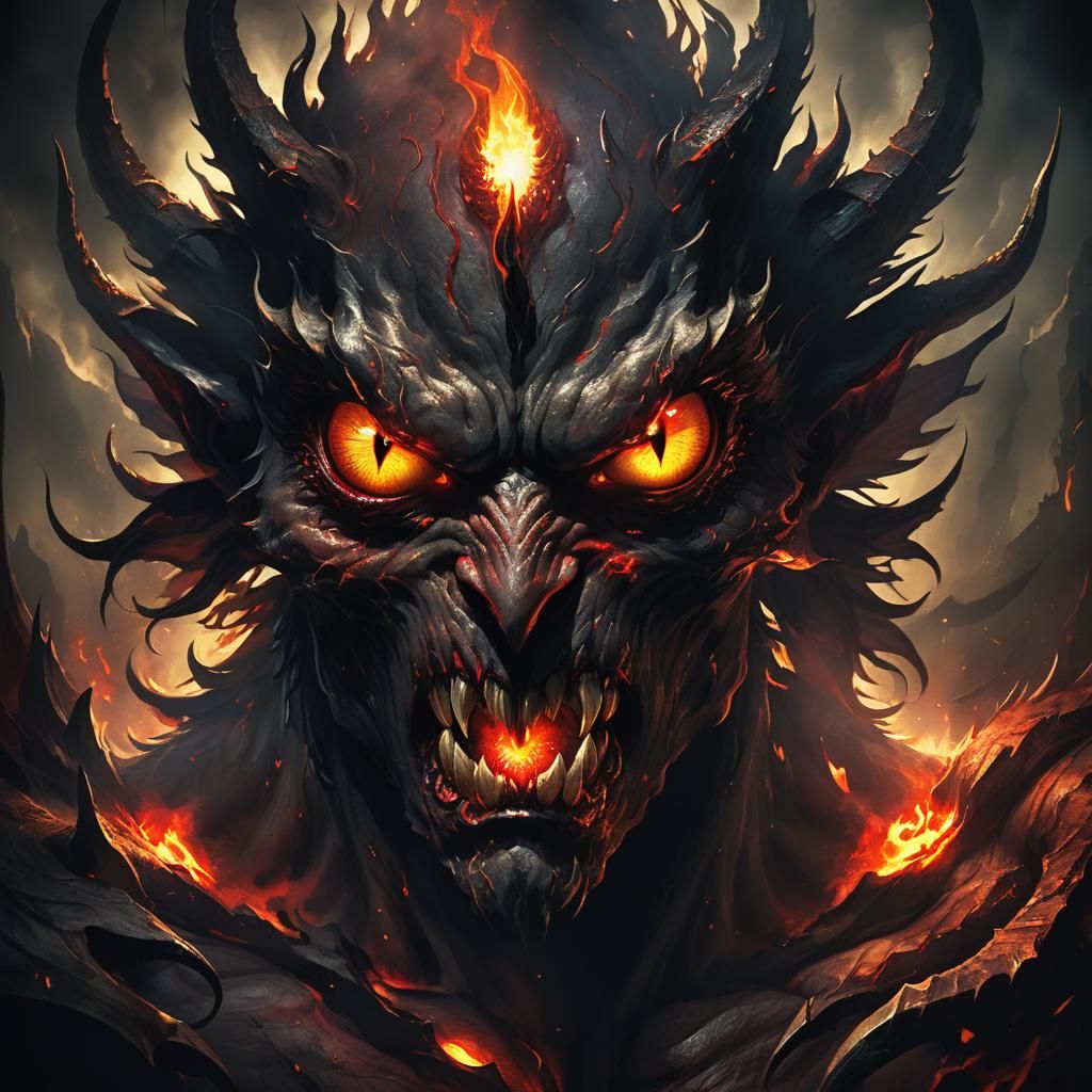 Great Demon Reveals Third Eye in Dark Fantasy Art
