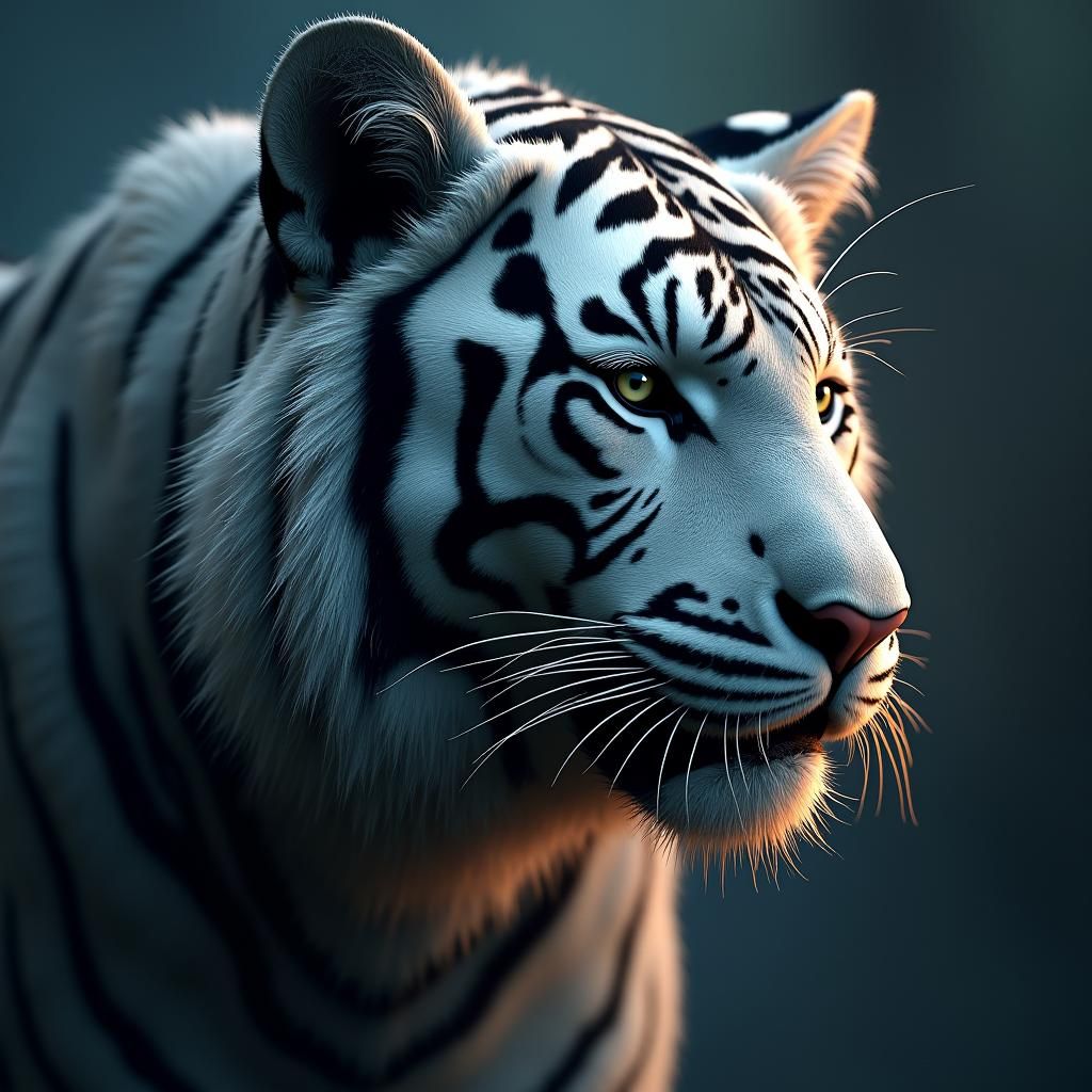 Majestic Tiger Head in Detailed Matte Painting