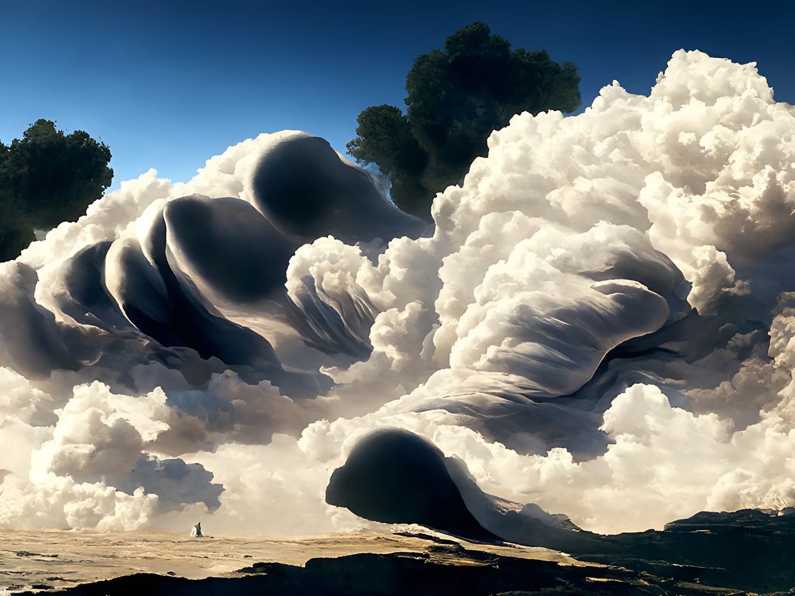 Surreal Cloudscape Painting in Detailed Digital Illustration